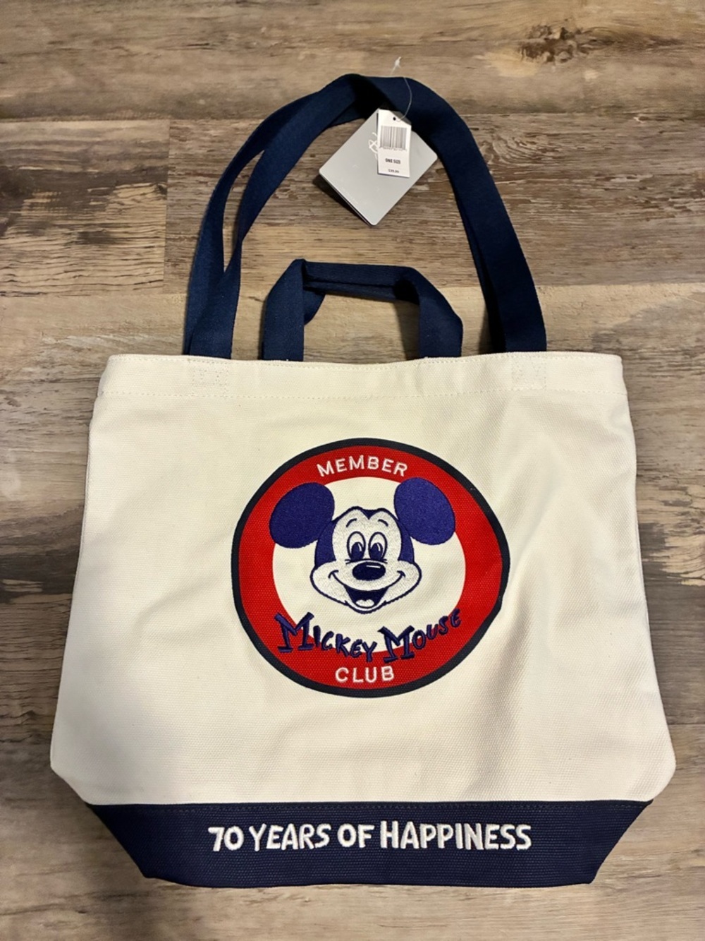 Disney Parks Mickey Mouse Club 70th Anniversary Canvas Tote Bag